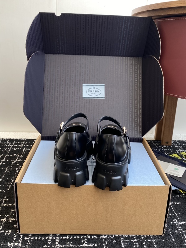 Prada Brushed leather Monolith Mary Janes