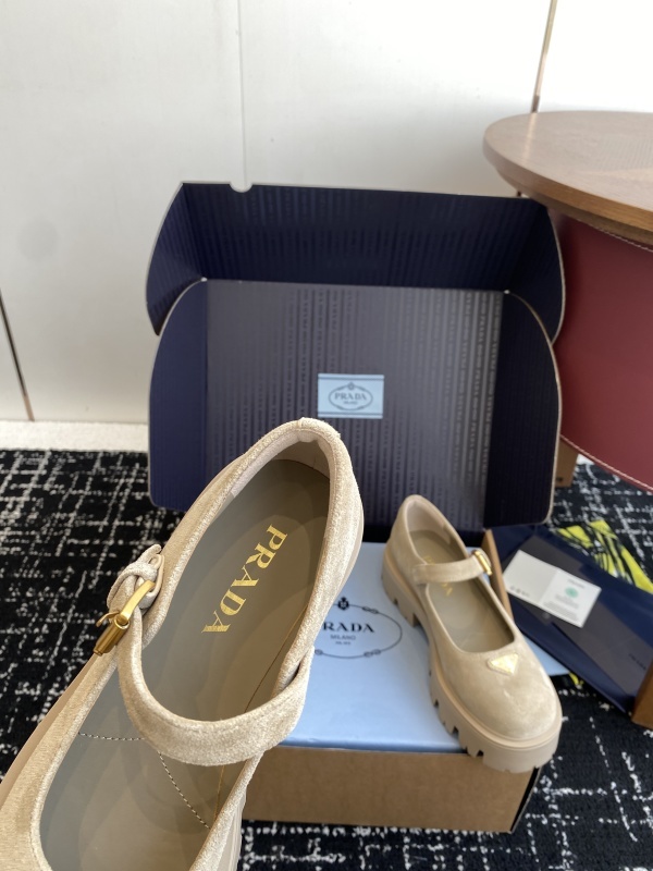 Prada Brushed leather Monolith Mary Janes