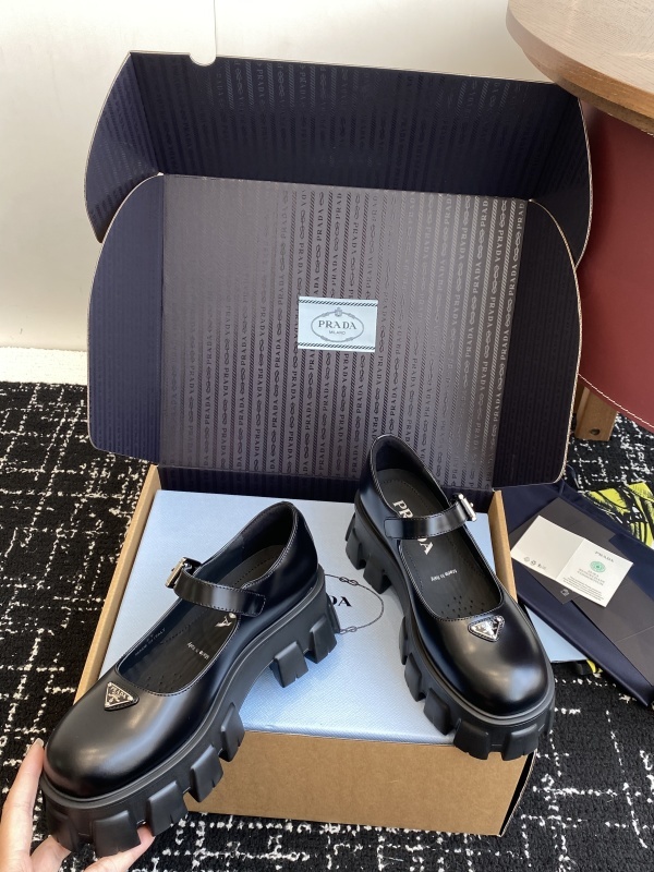 Prada Brushed leather Monolith Mary Janes