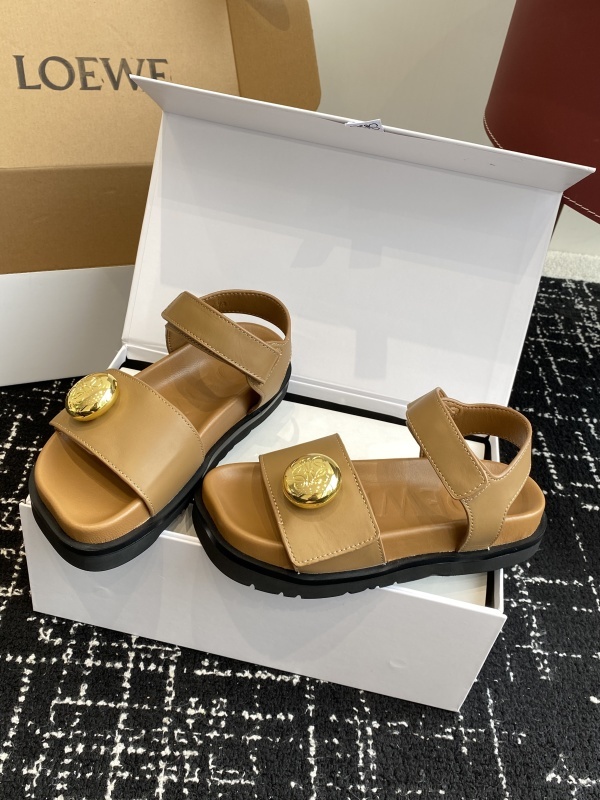 Loewe Leather Button-embellished Sandals