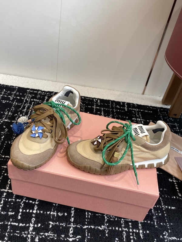 Miu Miu Canvas Suede Sneakers