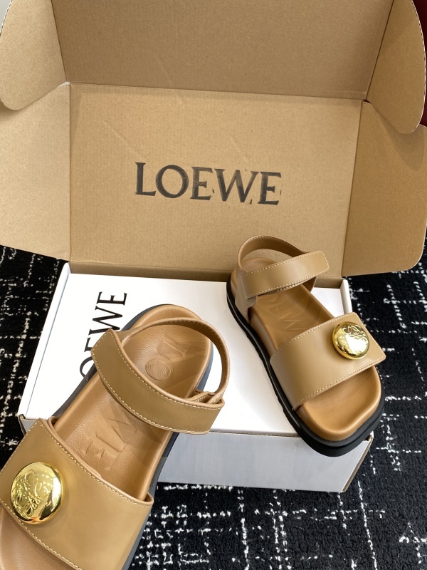 Loewe Leather Button-embellished Sandals