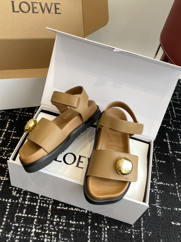 Loewe Leather Button-embellished Sandals