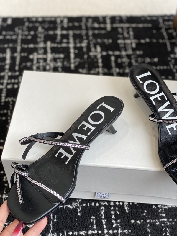 Loewe Black Petal Sandal