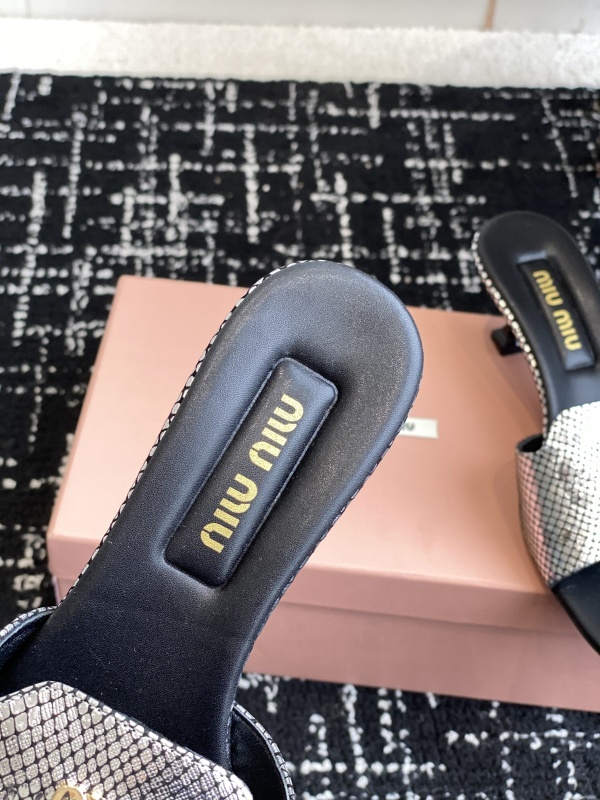 Miu Miu Satin Slides With Crystal Embellishment Shoes