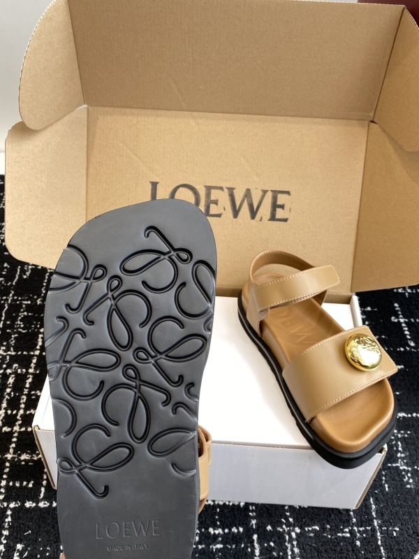 Loewe Leather Button-embellished Sandals