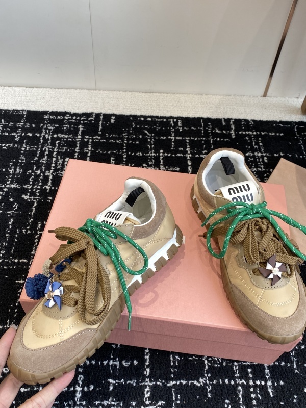 Miu Miu Canvas Suede Sneakers