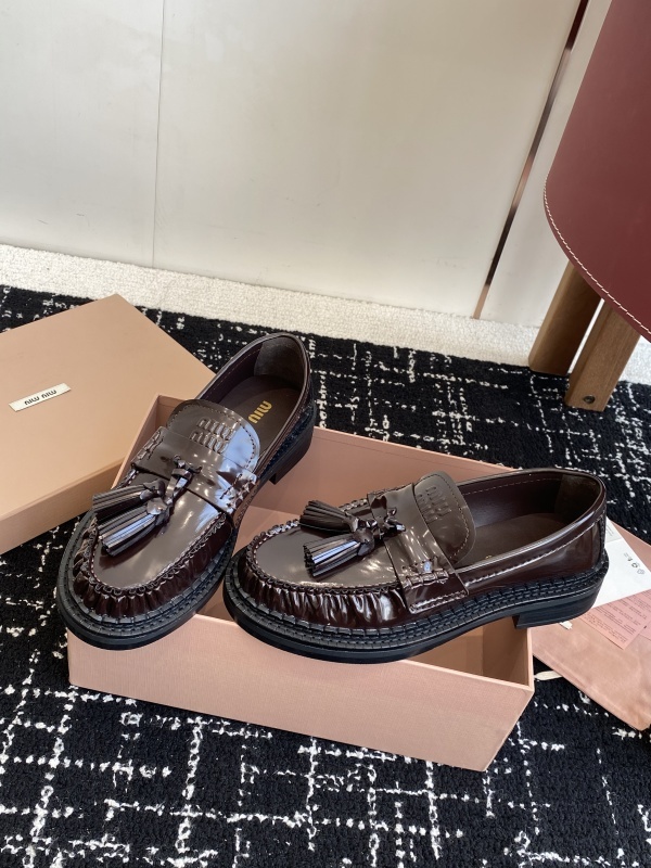 Miu Miu Mocassini Leather Loafer Flats