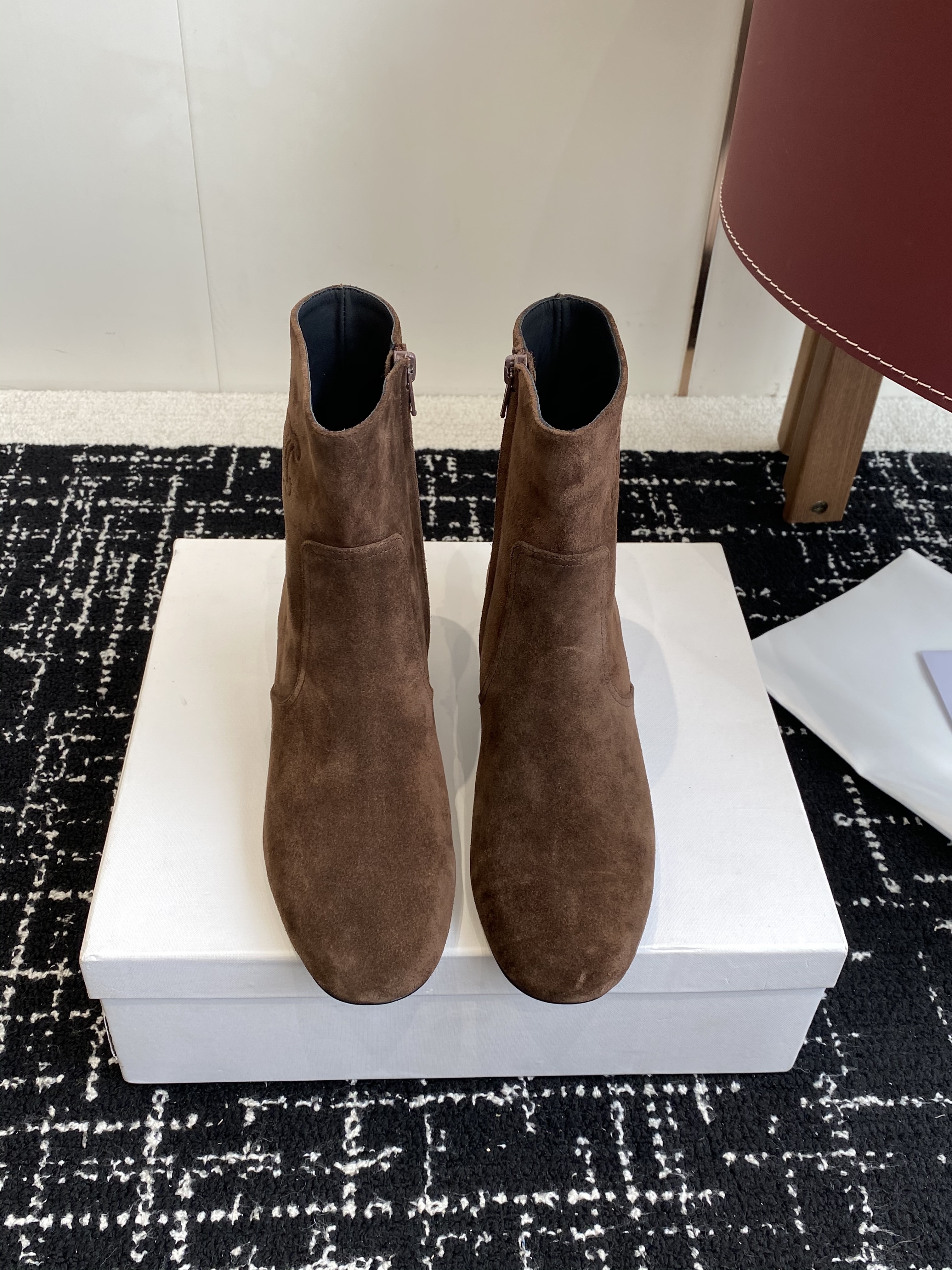 Celine Triomphe Short Boots Havana