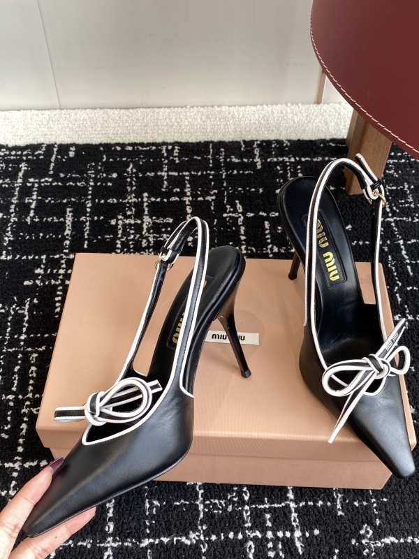 MiuMiu Bow Slingback Kitten Heel Pump