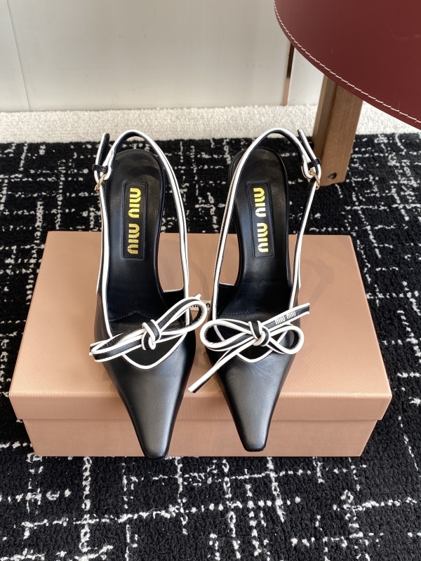 MiuMiu Bow Slingback Kitten Heel Pump