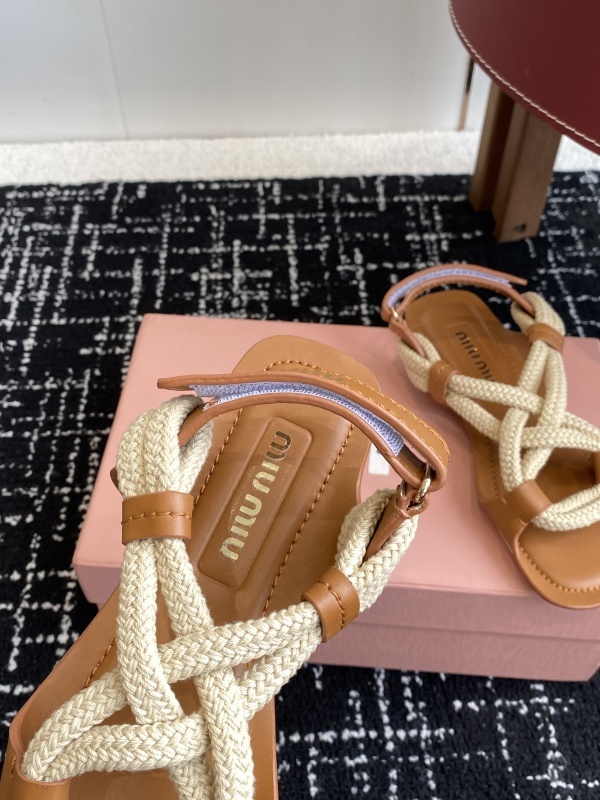 Miu Miu Open-toe Flat Sandals