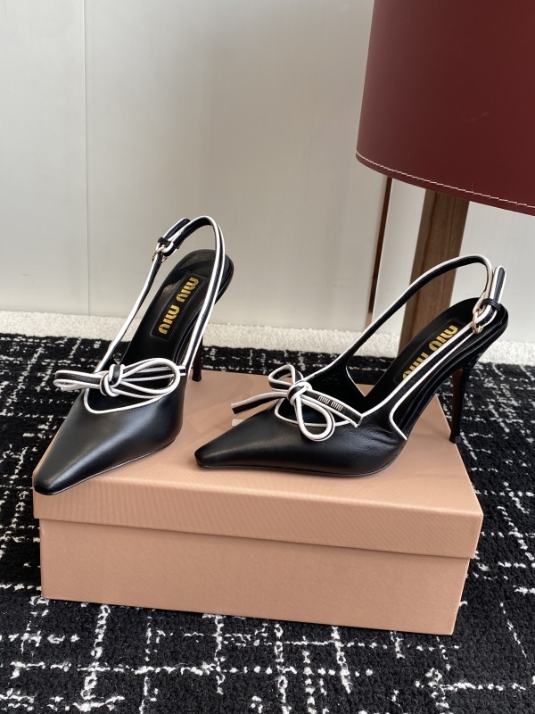 MiuMiu Bow Slingback Kitten Heel Pump