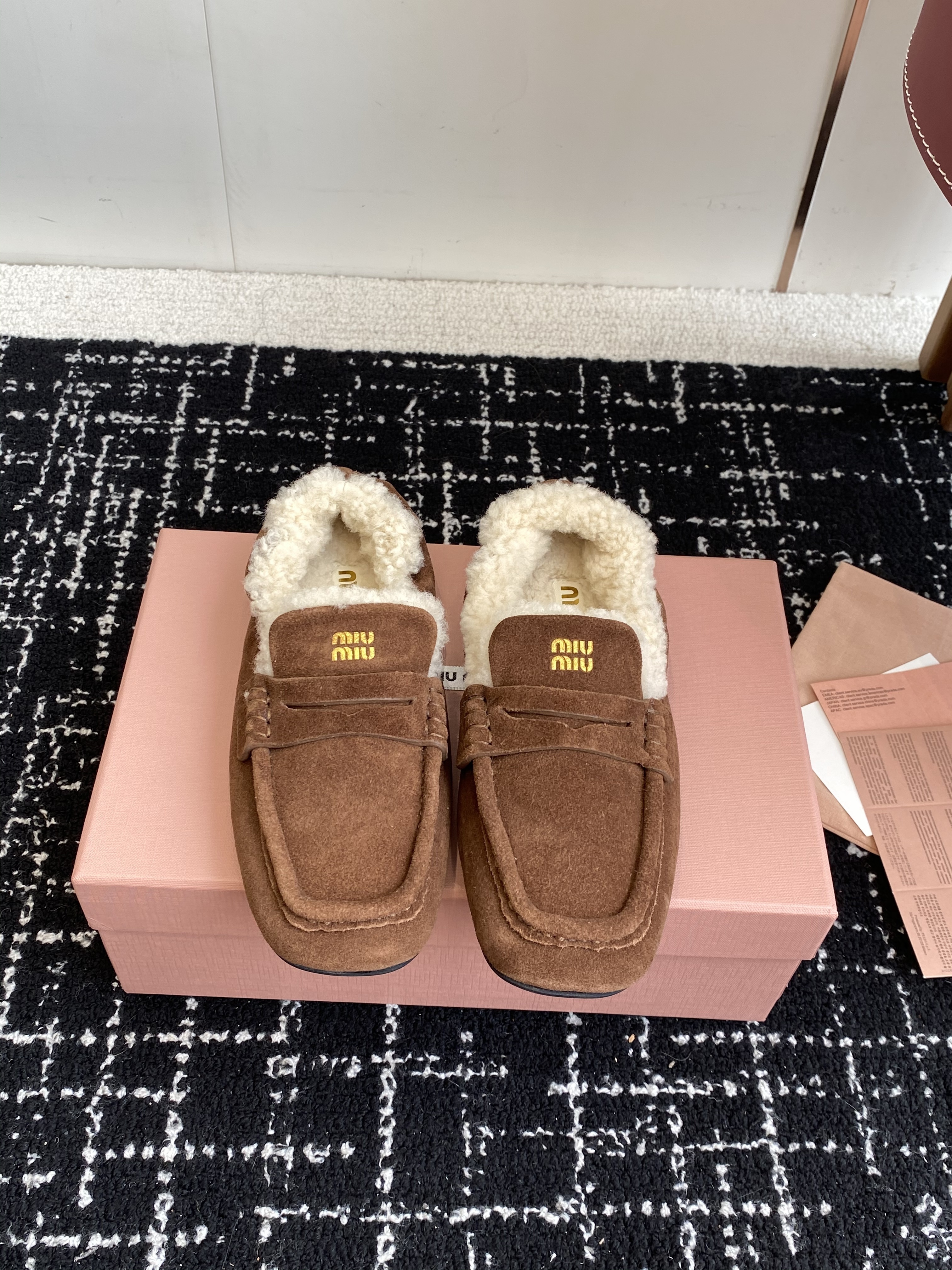 Cocoa Brown Ruches Suede Loafers