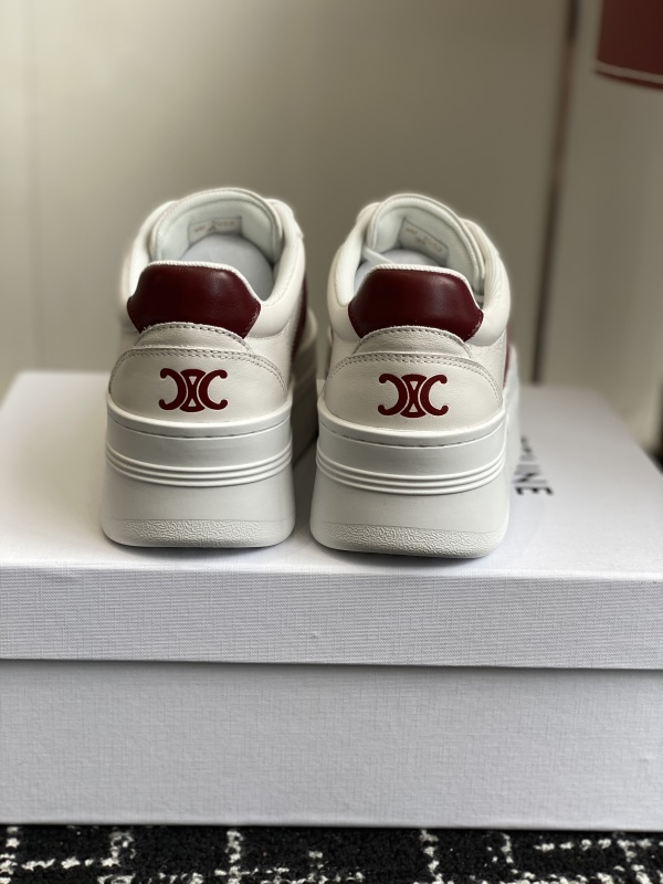 Block Sneakers with Back Triomphe and Wedge Outsole in Calfskin